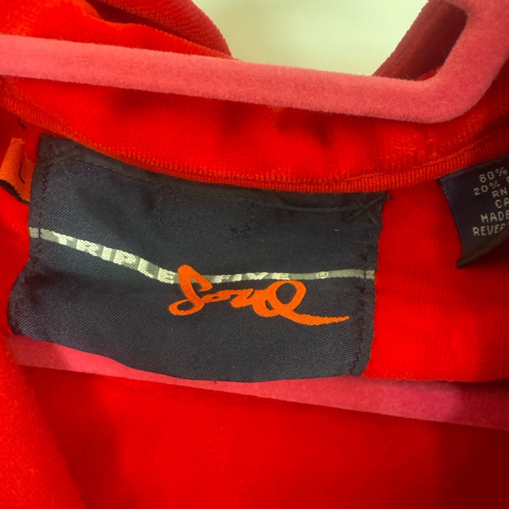 Triple Five Soul Vibrant Red Men's Hoodie Jacket - Picture 3 of 4